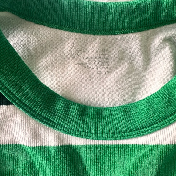 Aerie Green and Black Cropped Tank Top - Picture 3 of 4